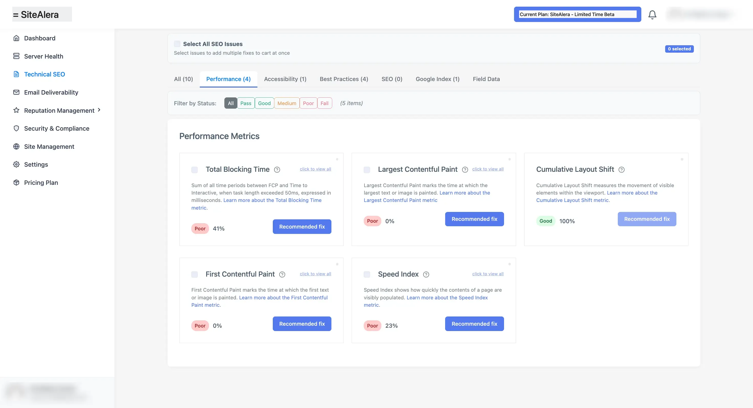 Recommended Fix : Generate step-by-step instructions to fix issues